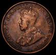London Coins : A168 : Lot 750 : Australia Halfpenny 1923 KM#22 Good Fine showing partial centre diamond, the surfaces with some dark...