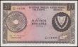 London Coins : A169 : Lot 136 : Cyprus Central Bank 1 Pound Pick 43a dated 1st June 1972 serial number F/51 131326, about UNC - UNC ...