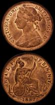 London Coins : A169 : Lot 1607 : Halfpennies (2) 1887 Freeman 358 dies 17+S UNC with good subdued lustre, 1890 Freeman 362 dies 17+S ...