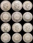 London Coins : A169 : Lot 2261 : Switzerland a high grade group (12) 20 Rappen (2) 1881B, 1884B, 10 Rappen (6) 1881B, 1882B, 1883B, 1...