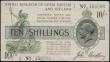 London Coins : A169 : Lot 29 : Ten Shillings Bradbury Third Issue T18 Dash in No. Black serial number and single prefix A variety r...