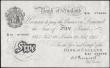London Coins : A169 : Lot 43 : Five Pounds Peppiatt White Note thick paper B255 dated 19th November 1945 K81 074686, GVF looks bett...