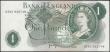 London Coins : A169 : Lot 63 : One Pound Page QE2 portrait & seated Britannia B322 Green issue 1970 very LAST RUN serial number...
