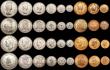 London Coins : A169 : Lot 816 : South Africa Proof Sets (4) 1952 Crown to Farthing KM#PS25 (9 coins) (3 sets), 1953 Crown to Farthin...