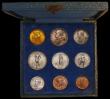 London Coins : A169 : Lot 824 : Vatican City Mint Set 1929 9 coin set with the 100 Lire Gold issue, first year of issue KM MS1 10,00...