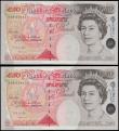 London Coins : A169 : Lot 87 : Fifty Pounds Kentfield QE2 & Sir John Houblon B377 Windowed thread Silver Foil Tudor Rose issues...