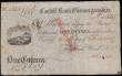 London Coins : A170 : Lot 105 : Cardiff Bank, Glamorganshire 1 Guinea dated 11th March 1819 No. R325 For Wood, Wood & Co. manusc...