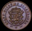 London Coins : A170 : Lot 1108 : Luxembourg 5 Centimes 1855 KM#22.2 UNC with blue and magenta toning, seldom seen in this high grade