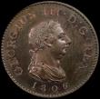 London Coins : A170 : Lot 1470 : Farthing 1806 Copper Proof Peck 1389 KF13 nFDC with traces of lustre , in a PCGS holder slabbed and ...