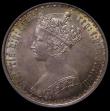 London Coins : A170 : Lot 1540 : Florin 1858 close ccc in date ESC 816B, Bull 2839, Davies 731 UNC the obverse with olive and gold to...