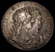 London Coins : A170 : Lot 1689 : Halfcrown 1689 First Shield, Caul only frosted, with pearls, ESC 505, Bull 831 NVF/VF the obverse wi...
