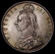 London Coins : A170 : Lot 1806 : Halfcrown 1887 Jubilee Head ESC 719, Bull 2771, Davies 640 dies 1A, Choice UNC beautifully toned ove...