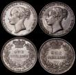 London Coins : A170 : Lot 2048 : Shillings (2) 1842 ESC 1288, Bull 2987 EF and lustrous with some contact marks and a few flecks of g...