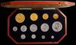 London Coins : A170 : Lot 596 : Proof Set 1902 Long Matt Set 13 coins all housed in PCGS holders as follows:- Gold Five Pounds PR62,...