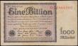 London Coins : A171 : Lot 129 : Germany Reichsbanknote 1 Billion Mark Pick 134 Eleventh issue dated 5th November 1923 serial number ...