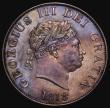 London Coins : A171 : Lot 1530 : Halfcrown 1818 ESC 621, Bull 2099 About VF with an unusual gold and magenta tone