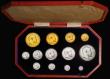 London Coins : A171 : Lot 339 : Proof Set 1902 Long Matt Set (13 coins) Gold Five Pounds, Two Pounds, Sovereign, Half Sovereign, Cro...