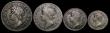 London Coins : A171 : Lot 883 : Maundy Set 1687 ESC 2382, Bull 782 comprising Fourpence 7 over 6 VF toned, Threepence with double st...