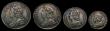 London Coins : A171 : Lot 888 : Maundy Set 1737 ESC 2406, Bull 1769 comprising Fourpence VF with some haymarks, Threepence GVF, Twop...