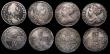 London Coins : A171 : Lot 940 : Shillings (8) 1696N First Bust ESC 1085, Bull 1184 VG, 1697 First Bust, ESC 1091, Bull 1117 Fine, 17...