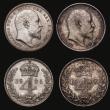 London Coins : A172 : Lot 1096 : Maundy Odds (3) Fourpences (2) 1905 UNC with a subtle golden tone, 1906 UNC with a subtle and colour...