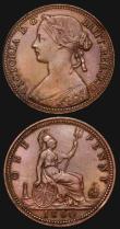 London Coins : A172 : Lot 1118 : Pennies (2) 1860 Beaded Border Freeman 6 dies 1+B GVF/VF once lightly cleaned, now retoned with some...