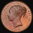 London Coins : A172 : Lot 1127 : Penny 1858 Large Date No WW, the last 8 struck over a higher 8, as Peck 1518 UNC with good subdued l...