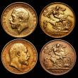 London Coins : A172 : Lot 1556 : Half Sovereigns (2) 1909 Marsh 512 Good Fine/Fine, 1911 Marsh 526 Near VF, Crowns (4) 1937 VF/GVF, 1...