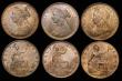 London Coins : A172 : Lot 1574 : Halfpennies (6) 1886 Freeman 356 dies 17+S EF with traces of lustre, 1887 Freeman 358 dies 17+S GEF/...