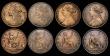 London Coins : A172 : Lot 1593 : Pennies (8) 1860 Toothed Border Freeman 13 dies 3+D Good Fine, cleaned, 1861 Freeman 33 dies 6+G Fin...