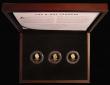 London Coins : A172 : Lot 451 : Isle of Man Two Pounds 2019 The D-Day Leaders 3 coin Gold Proof Set comprising Jody Clark obverse Do...