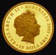 London Coins : A172 : Lot 514 : Australia 25 Dollars Gold 2005 150th Anniversary of the First Australian Sovereign KM#868 Proof FDC ...