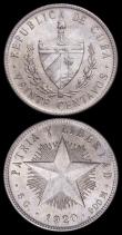 London Coins : A172 : Lot 547 : Cuba (3) 20 Centavos 1920 KM#13.2 UNC or very near so with touches of golden toning, 10 Centavos (2)...