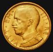 London Coins : A172 : Lot 622 : Italy 50 Lire Gold 1933 R XI KM#71, UNC or near so and lustrous, this short type spanned only four y...