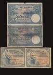London Coins : A172 : Lot 75 : Belgian Congo (4) 5 Francs Pick 13a (2) 1943 and 1947, 20 Francs 10.9.40 Pick 15 (2) generally appro...