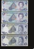 London Coins : A172 : Lot 79 : Cayman Islands $1 (4) Pick 1a prefix A/1 1971, Pick 5b prefix A/3 1974, Pick 26b prefix C/3 2001 (2)...