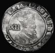London Coins : A173 : Lot 1184 : Shilling James I Second Coinage, Third Bust, S.2654 mintmark unclear Fine with some weakness and som...