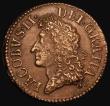 London Coins : A173 : Lot 1409 : Ireland Halfcrown 1690 May Gunmoney, Small size, S.6580B, Timmins Obverse 2, TB30sM-2A, GVF, a littl...