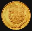 London Coins : A173 : Lot 1500 : Poland 10 Zlotych Gold 1925 900th Anniversary of the Founding of the Kingdom of Poland/Boleslaw I Y#...