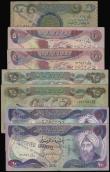 London Coins : A173 : Lot 158 : Iraq  (7) from the first Gulf War each note stamped CERTIFIED OFFICIAL MINISTRY OF DEFENCE Dinar P67...