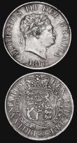 London Coins : A173 : Lot 1926 : Halfcrowns (2) 1818 ESC 621, Bull 2099 VF or better, possibly once cleaned, now with a pleasing gold...