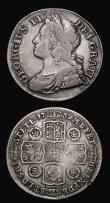 London Coins : A173 : Lot 2100 : Shillings (2) 1739 Roses ESC 1201, Bull 1716 Fine, 1747 Roses ESC 1209, Bull 1728 VG/Fine with minor...