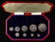 London Coins : A173 : Lot 417 : Proof Set 1902 a part set (9 coins) comprising Crown, Halfcrown, Florin, Shilling, Sixpence, and Mau...