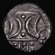 London Coins : A174 : Lot 1059 : Celtic - Iceni Silver Unit C.10-43AD Obverse: Double opposed crescents, Reverse: Horse, right with E...