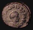 London Coins : A174 : Lot 1075 : Roman. Ae4. 13mm. Johannes (423-425AD) Rome mint. Obverse: Small Bust right, Diademed, draped and cu...