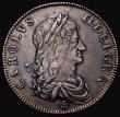 London Coins : A174 : Lot 1447 : Crown 1662 Rose below bust, edge undated ESC 15, Bull 340 Near VF/VF with blue/green tone, the obver...