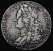 London Coins : A174 : Lot 1515 : Crown 1746 LIMA, DECIMO NONO edge, ESC 125, Bull 1668 Fine with some light haymarking