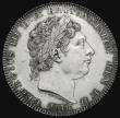 London Coins : A174 : Lot 1517 : Crown 1818 LIX as ESC 214, Bull 2009 Last 8 over defective 8. Note: shows as an extra 'horn...