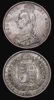 London Coins : A174 : Lot 1582 : Double Florin 1887 Arabic 1, ESC 395, Bull 2697, EF and nicely toned, the obverse with some light co...