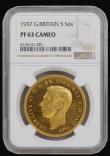 London Coins : A174 : Lot 1619 : Five Pounds 1937 Proof S.4074 in an NGC holder and graded PF63 Cameo always a very popular issue and...